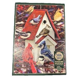 Winter Birdhouse Cobble Hill 1000 Piece Puzzle & Poster Free Shipping
